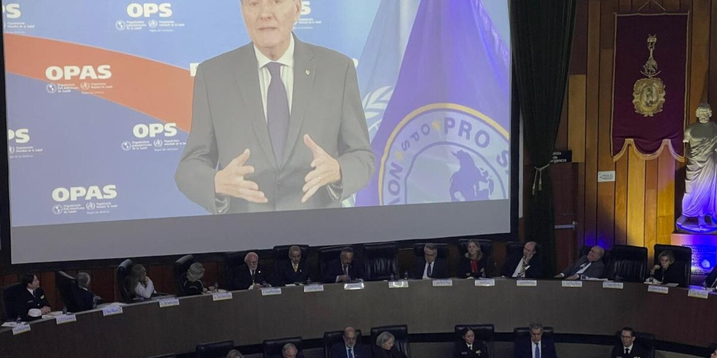 El Dr. Jarbas Barbosa en un mensaje videograbado