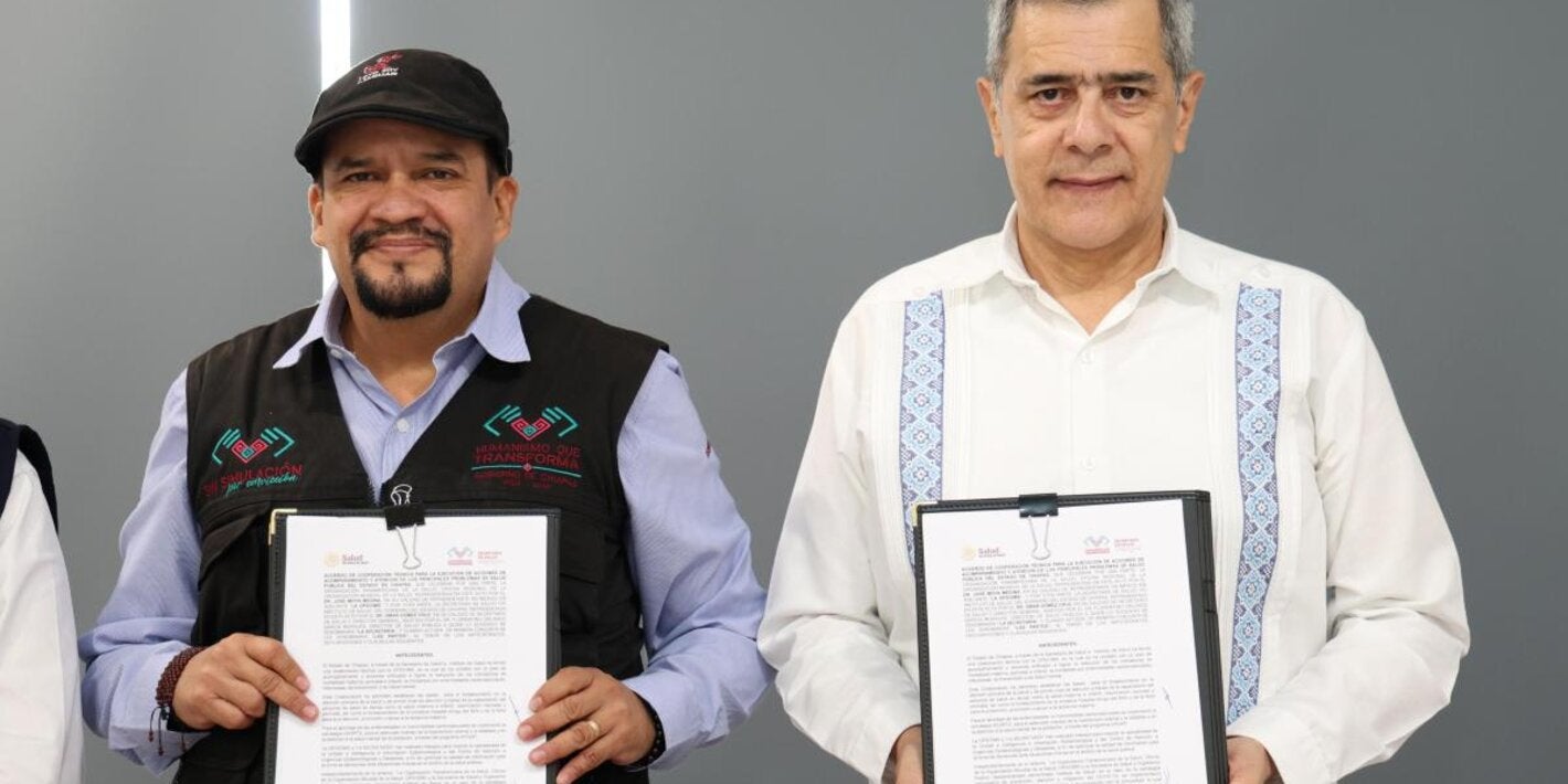 The Secretary of Health of Chiapas and the PAHO/WHO Representative in Mexico sign a technical cooperation agreement