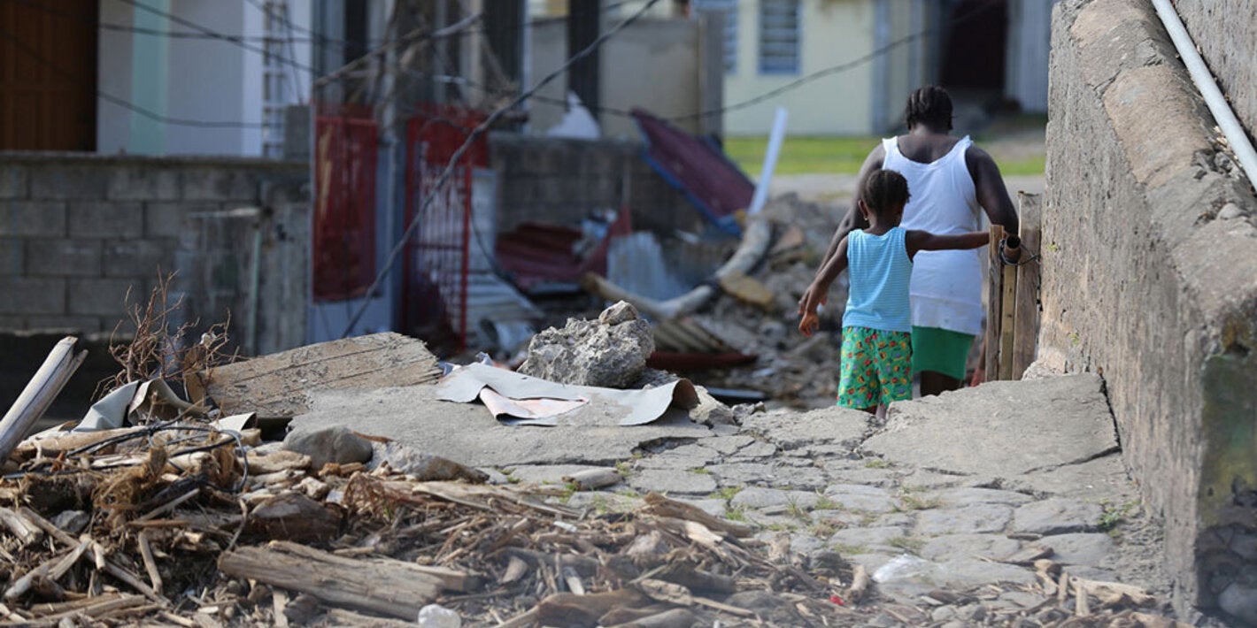 Aftermath of hurricane