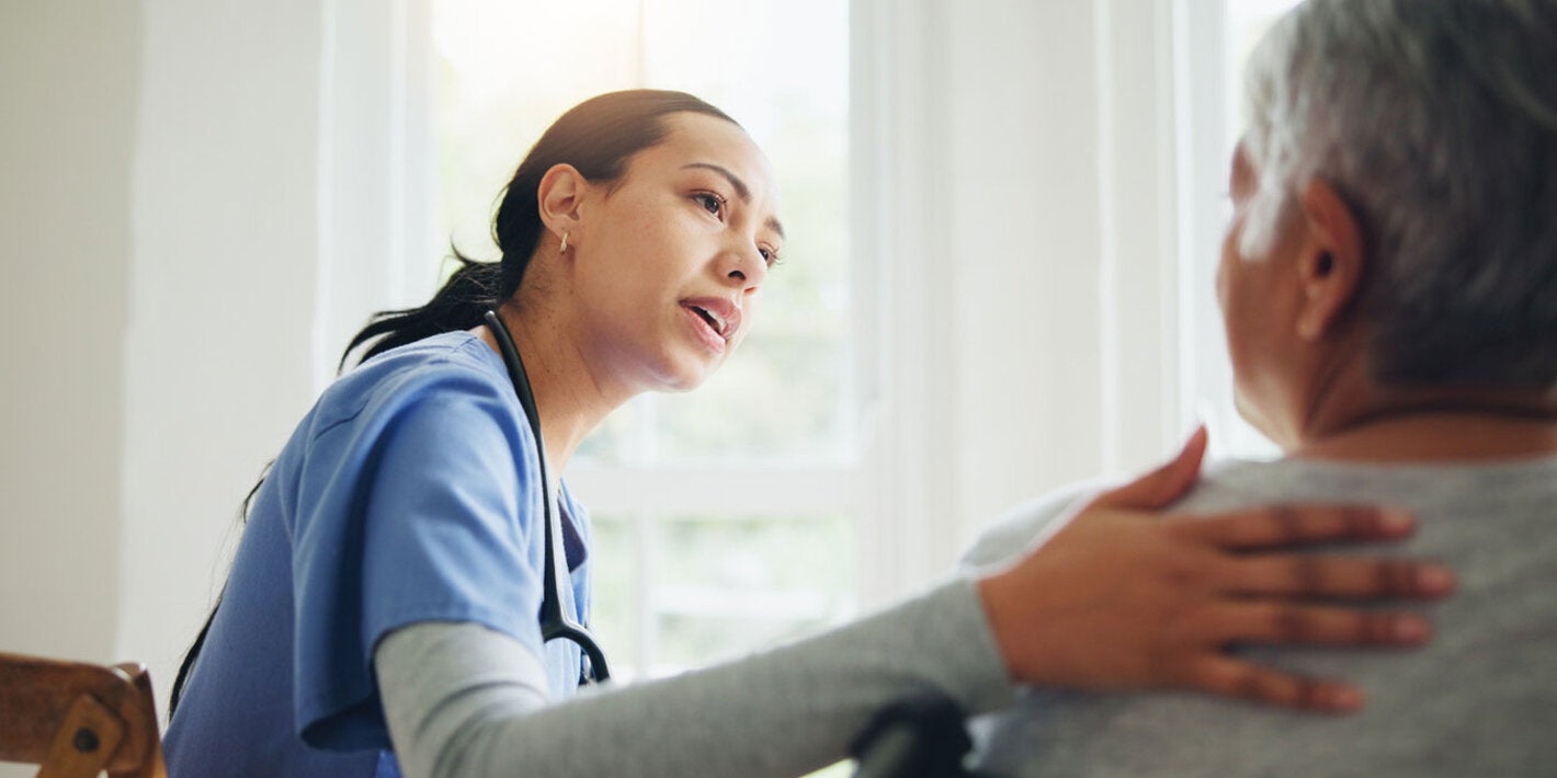 Nurse caring for patient