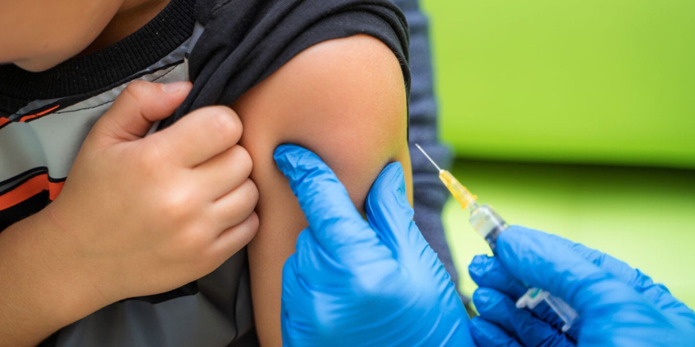 Child receives vaccine