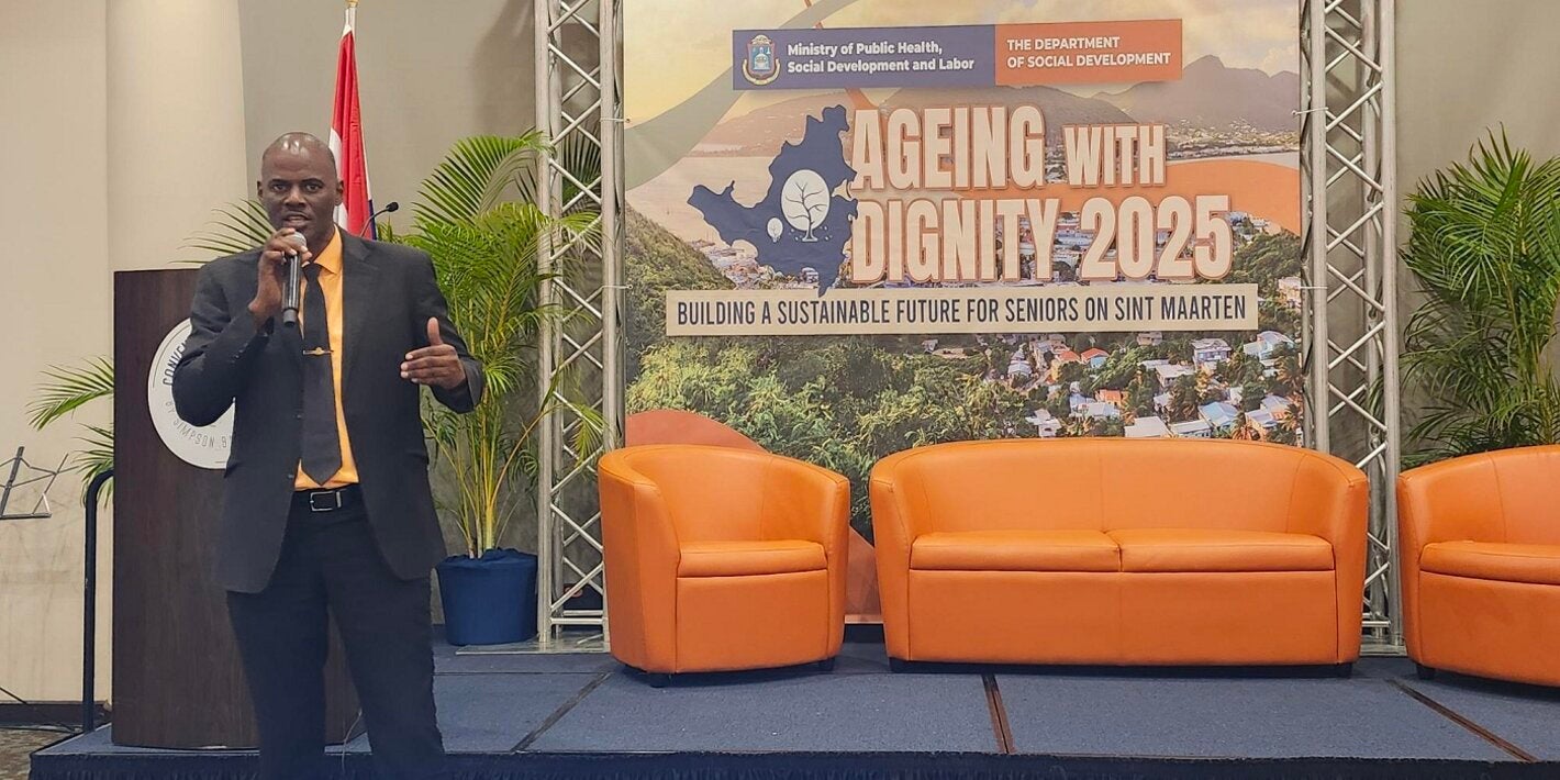 The Honourable Mr. Richenel Brug,  Minister of Health for Sint Maarten addresses participants