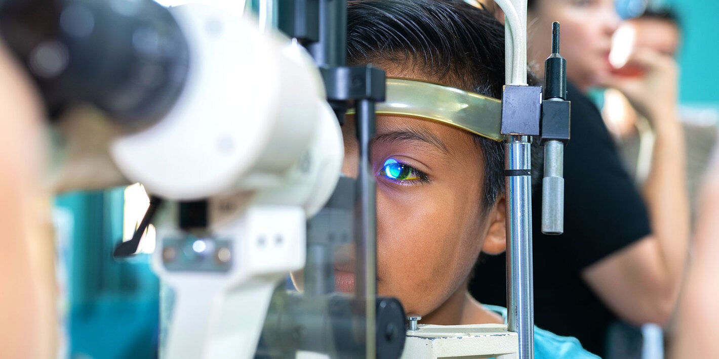 eye exam in a child