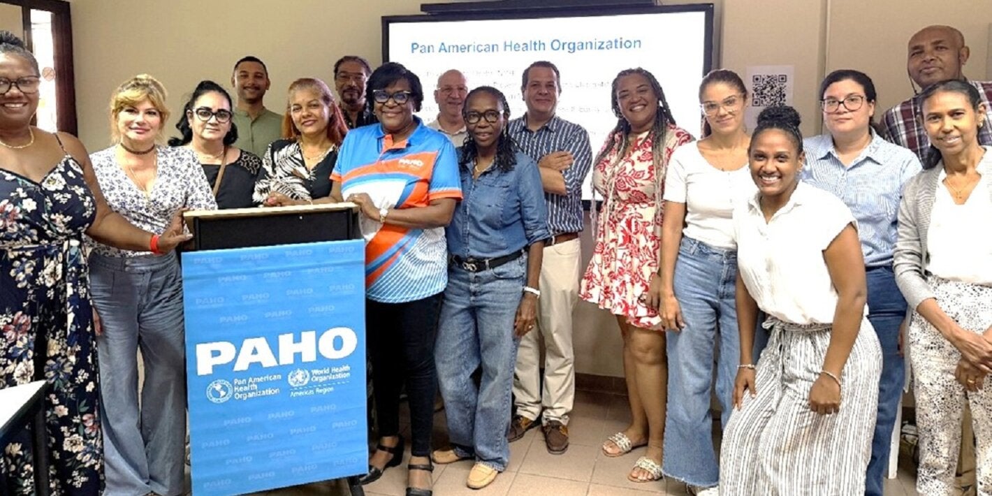 Facilitators with participants at the mhGAP training in Curacao