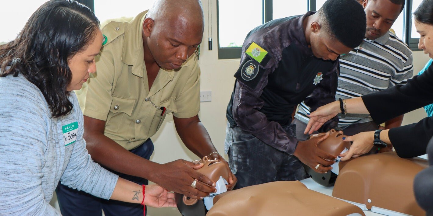 Community First Aid Response (CFAR) Training in Belize with Police Officers