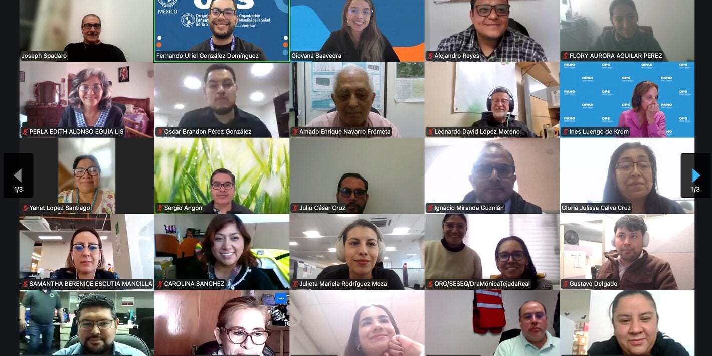 Participantes del primer entrenamiento nacional virtual en la herramienta Climate Mitigation, Air Quality and Health 