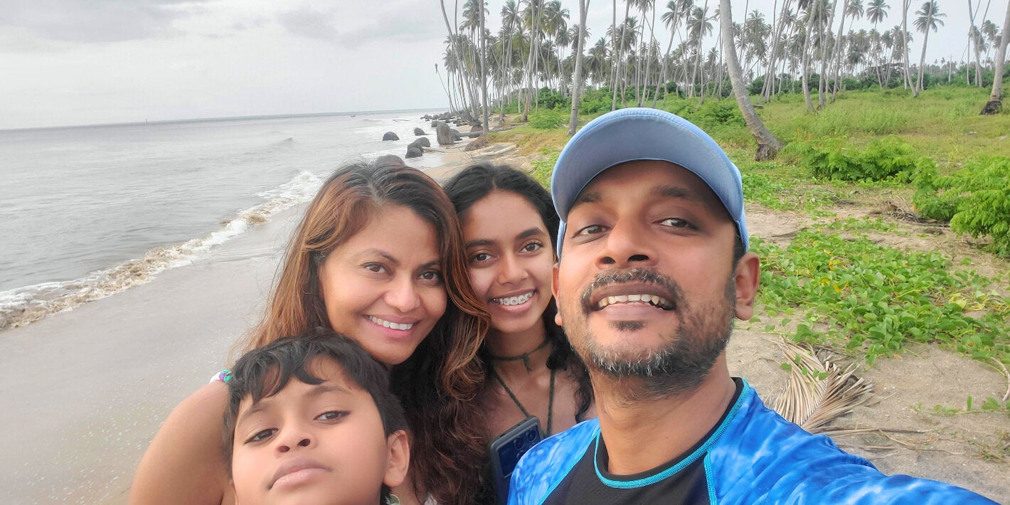 Dr. Nagassar with his wife, Dr. Roma Bridgelal-Nagassar, and their children.
