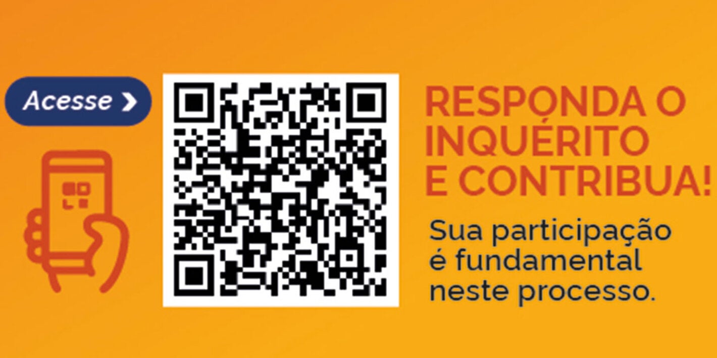 Card com QR code para responder ao inquérito