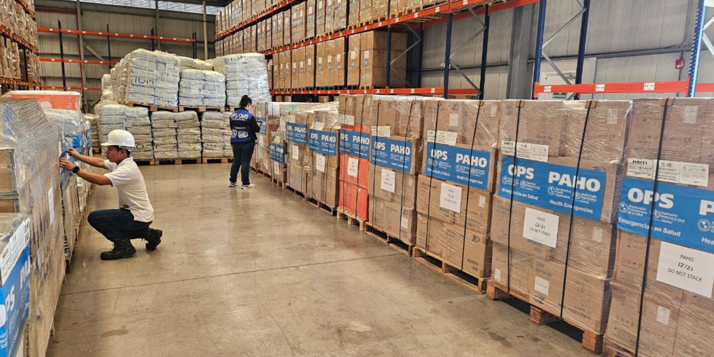 Delivery of supplies to affected health facilities