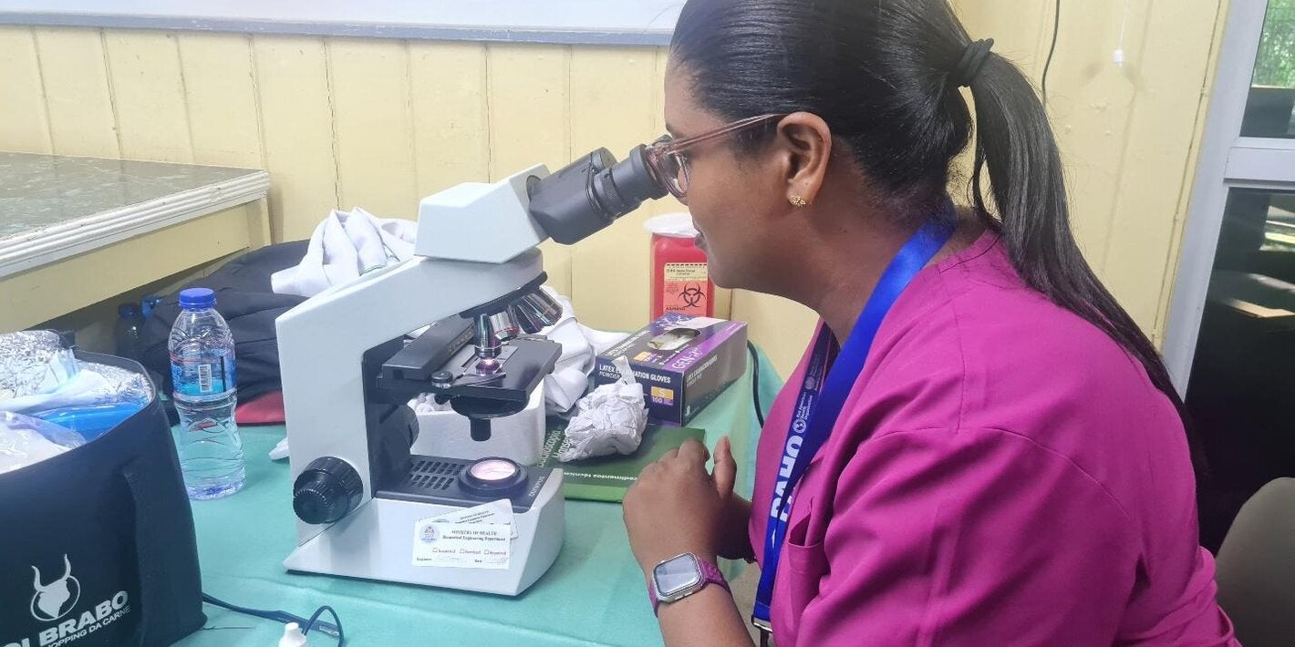 Participant conducting a practice