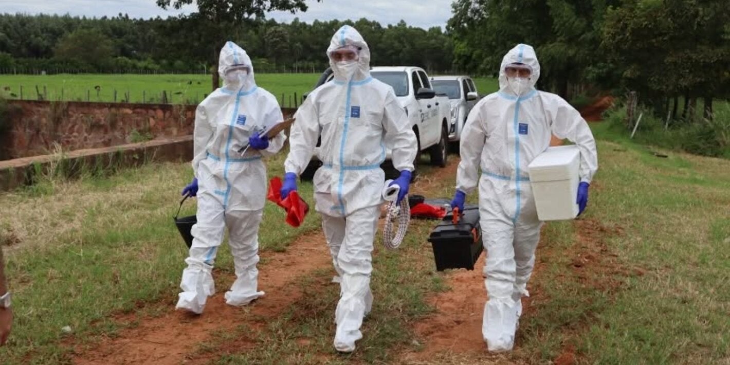 participantes del simulacro fiebre aftosa en Paraguay
