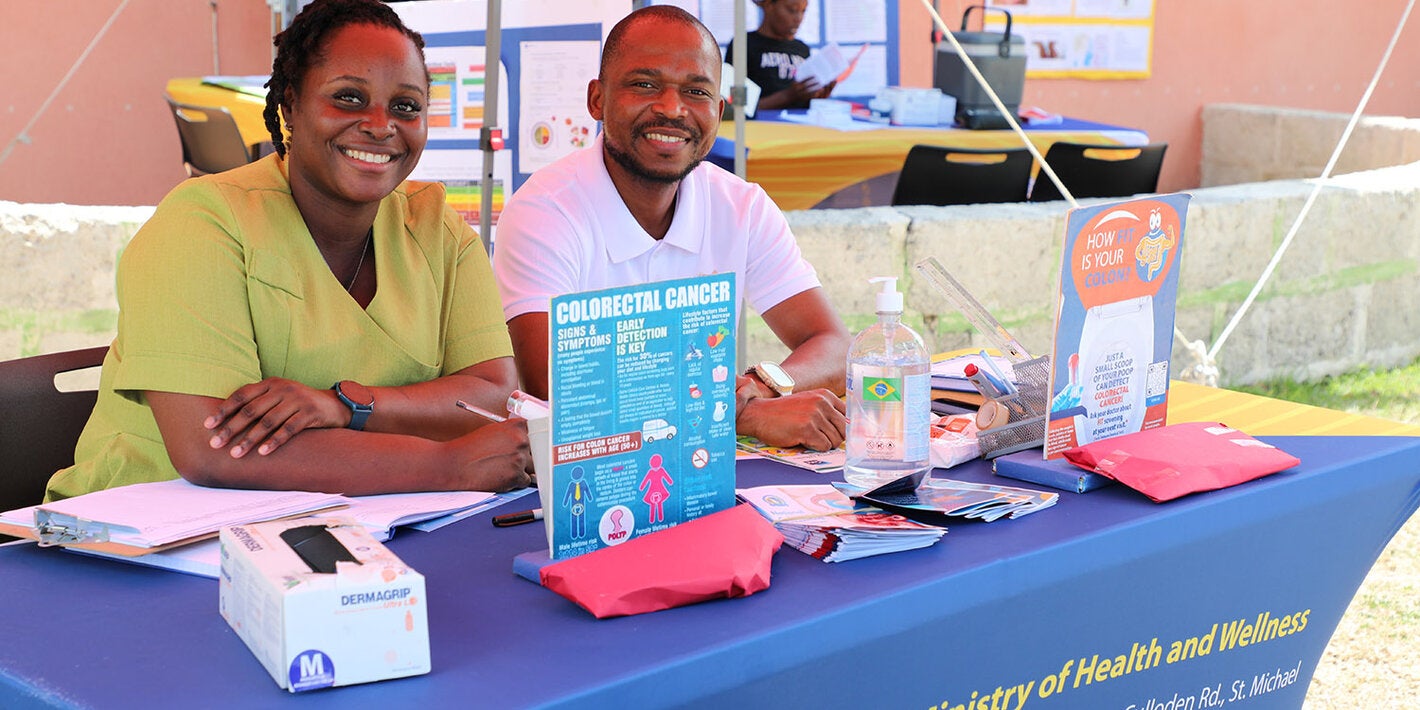 Health fair at polyclinic in Barbados