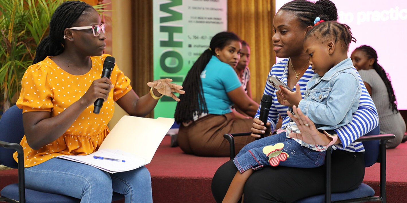 Workshop participants in role play exercise in Saint Vincent and the Grenadines