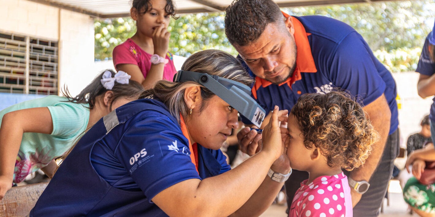 Young girl is being examined