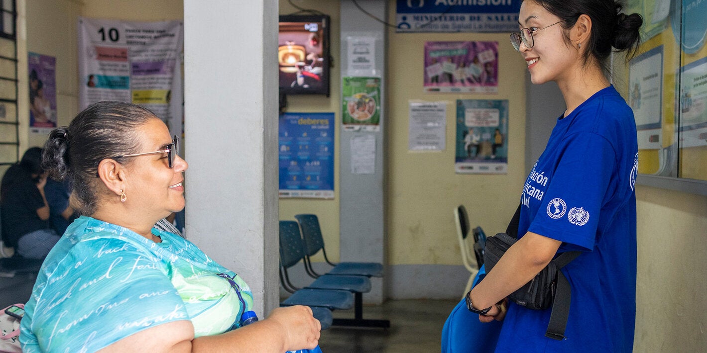 consultation two women paho field personnel client