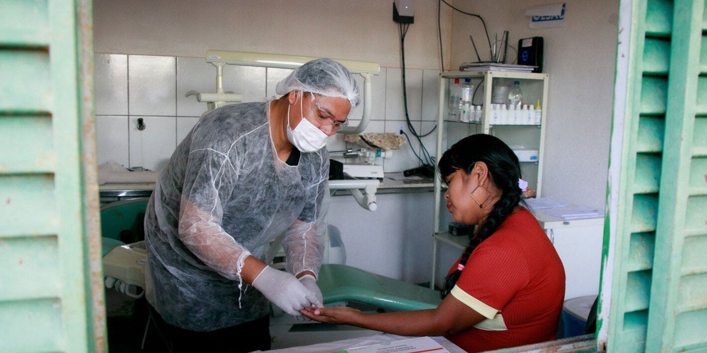 Patient being tested