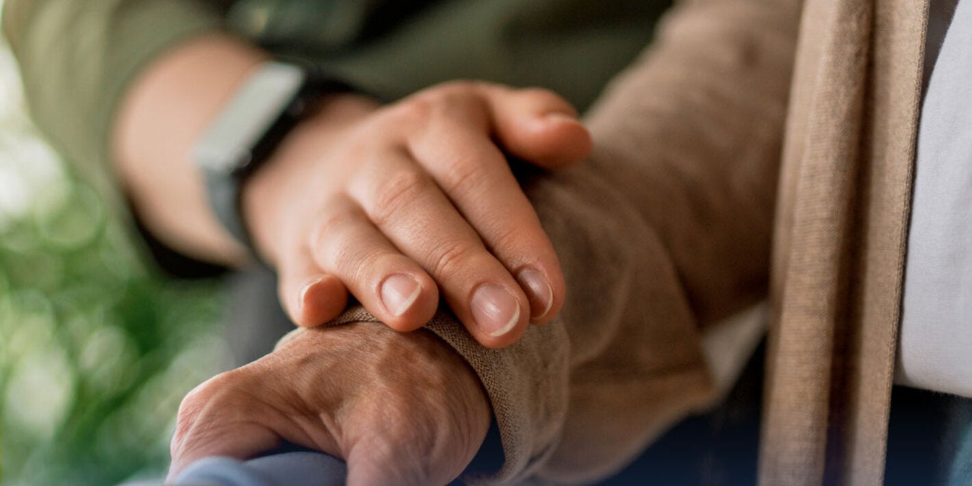 Care taker with an elderly person
