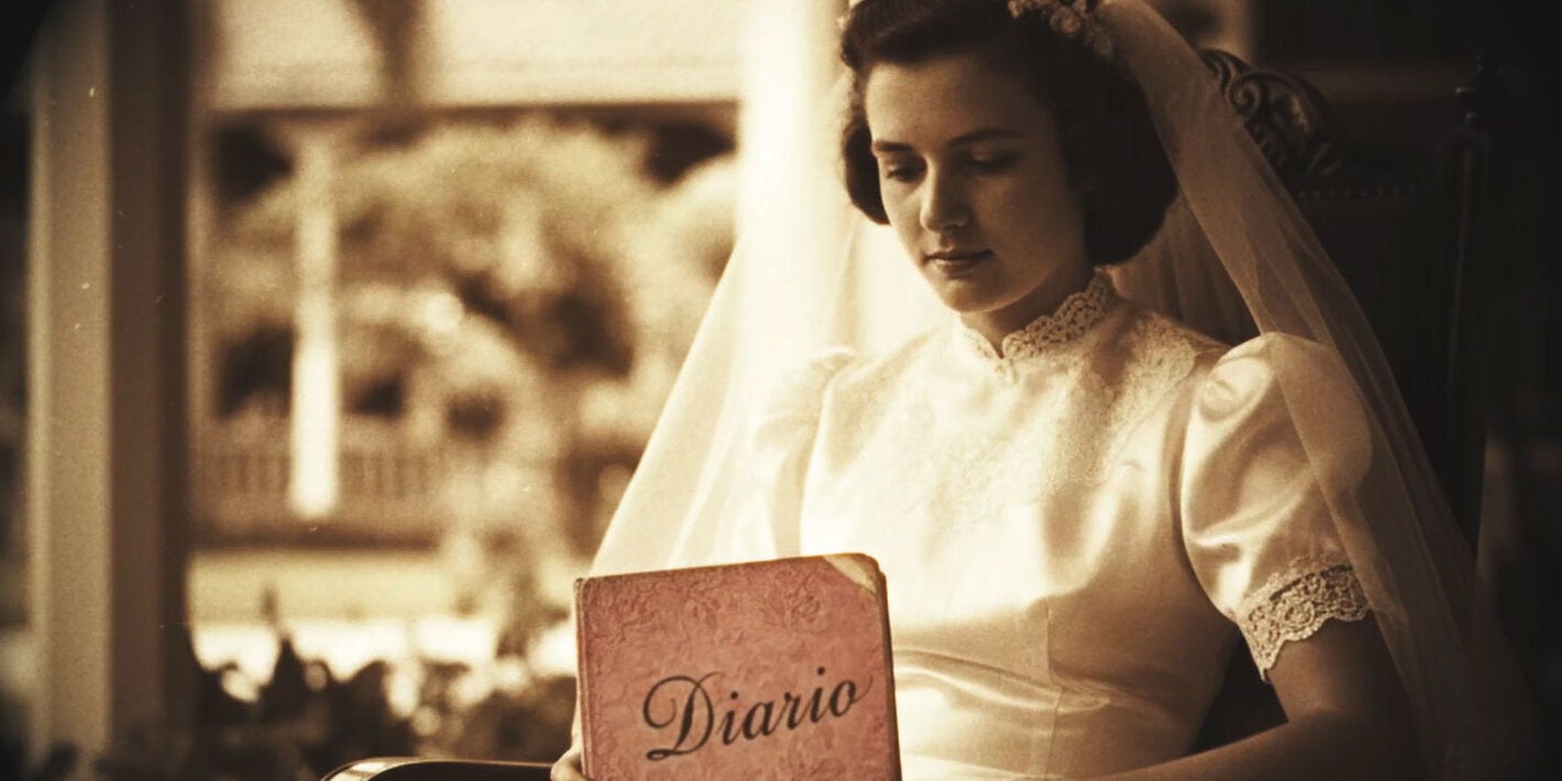 Joven con su diario en 1950