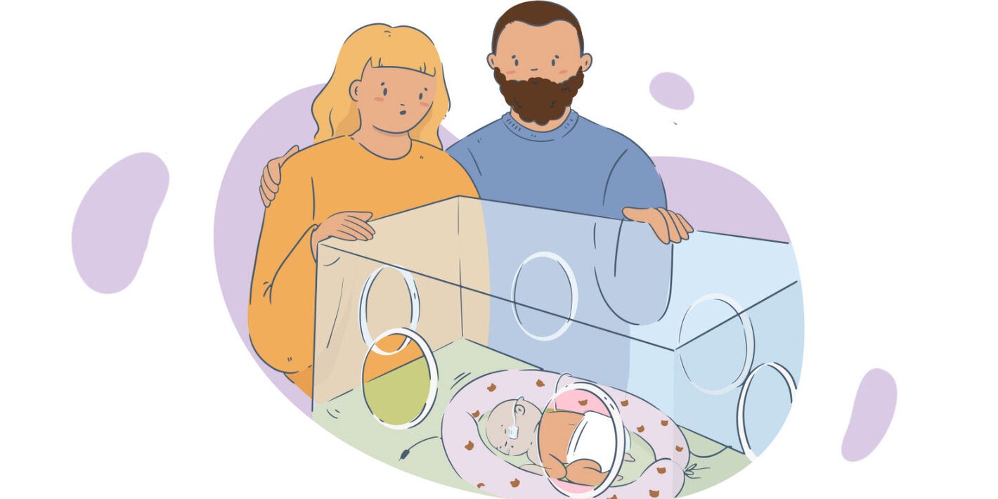 Couple with premature baby