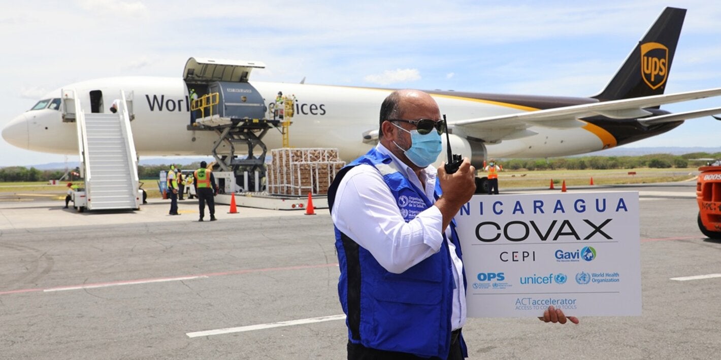 Arrival of COVAX vaccines to Nicaragua