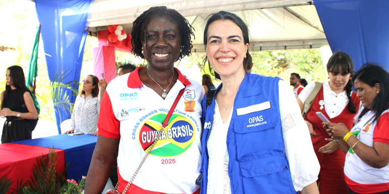 Dr. Kim Eva Dickson, PAHO/WHO Representative, Guyana and Dr. Elisa Prieto, PAHO/WHO Deputy Representative in Brazil