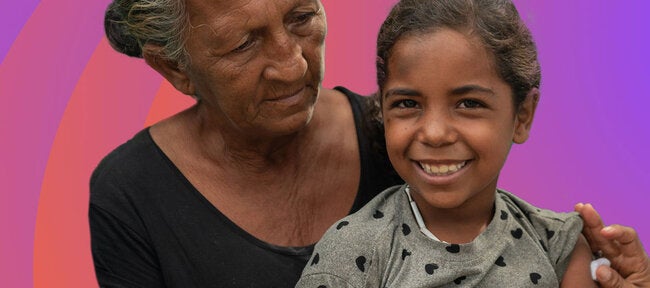 Elderly woman with child