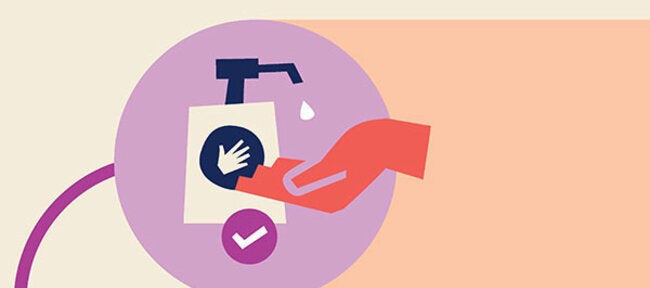 Bottle of soap and hand