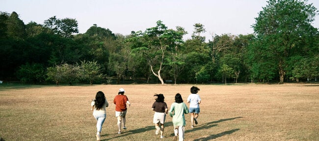 young people running