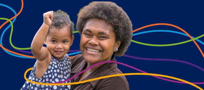 Mother and child in arms