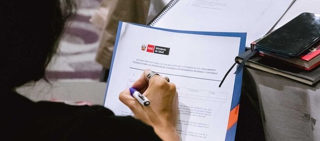 Participante durante taller de Minsa y OPS