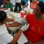 Taking blood pressure