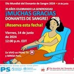  ¡Reserva esta fecha! Día Mundial del Donante de Sangre 2024