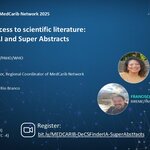 Webinar series “Strengthening of the MedCarib Network 2025” titled Facilitating access to scientific literature: DeCS Finder AI and Super Abstracts, scheduled for July 17 at 11:00 AM (Brasília time). With Marcia Barretto (coordination), Victoria Cruickshank-Taylor (opening), Luciana Piovezan (DeCS Finder AI), and Francisco Barbosa Júnior (Super Abstracts). Registration link: bit.ly/MEDCARIB-DeCSFinderIA-SuperAbstracts.