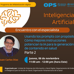 Imagen informativa sobre el encuentro con el especialista Usando prompts con propósito - Parte 2