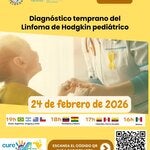 Tarjeta de invitación al webinar Diagnóstico temprano del Linfoma de Hodgkin pediátrico