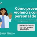 personal de salud con la mano levantada en señal de PARE