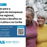 Webinar flyer including 3 women of different ages to represent menopause