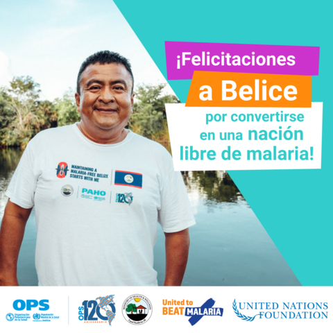 Tarjeta para redes sociales 1 - Belice es libre de malaria