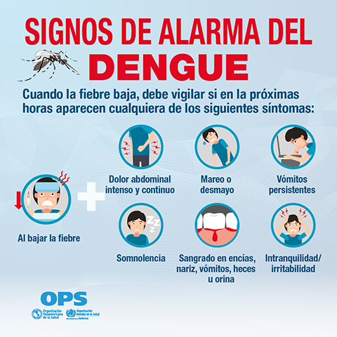 Tarjeta para redes sociales - síntomas de dengue