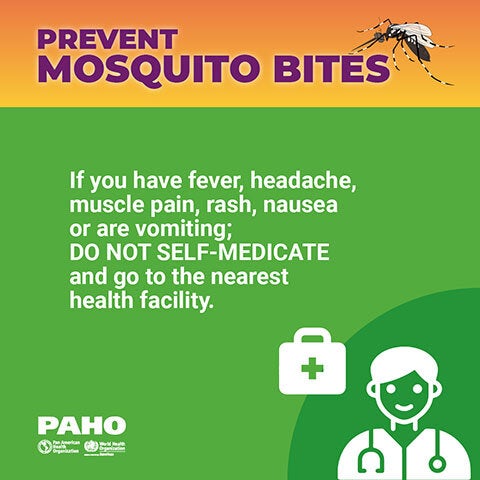 Prevent mosquito bites - DO NOT self-medicate