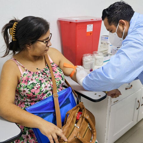 Pregnant mother going through routine medical check ups
