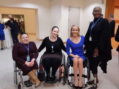 Erin Brown (far right) at 2019 International Day for Persons with Disabilities in New York.