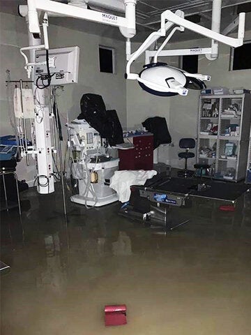 flooded hospital
