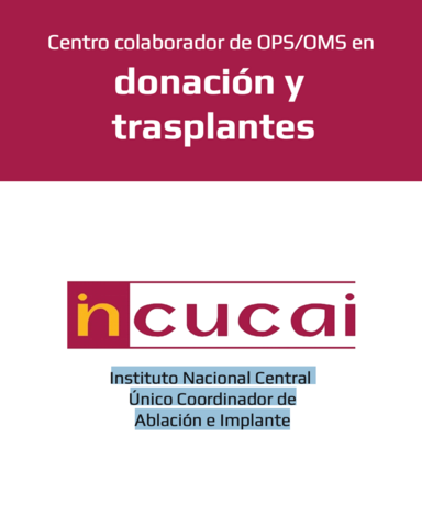 Logo del Centro colaborador de OPS/OMS en donación y trasplantes desarrollado por el Instituto Nacional Central Único Coordinador de Ablación e Implante (INCUCAI)