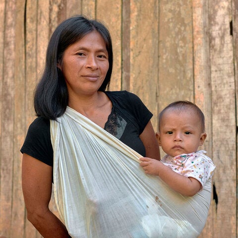 Peruvian indigenous mother with child