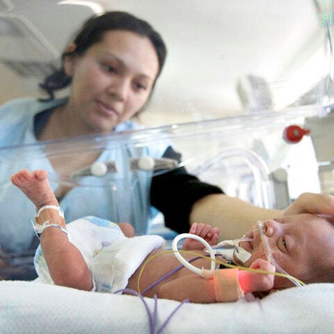 Baby in incubator