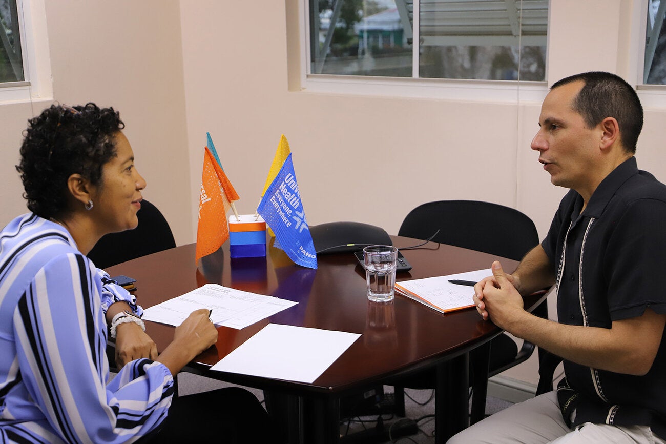 Dr Gresh and Mrs Jessie Schutt-Aine, Subregional Program Coordinator, Caribbean.