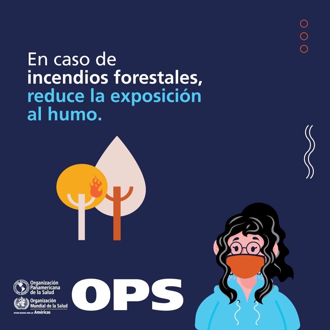 En caso de incendios forestales, reduce la exposición al humo.