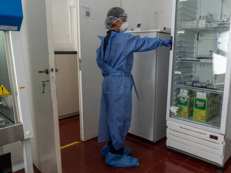 The sample is labeled and sent to the laboratory under strict biosafety measures to be refrigerated until analysis.