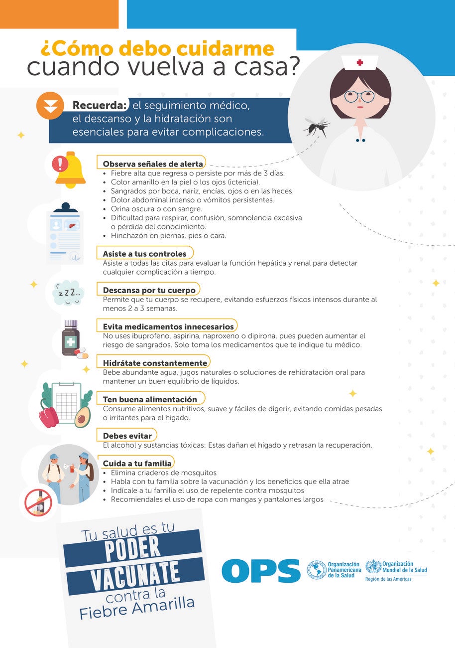Afiche cuidado fiebre amarilla